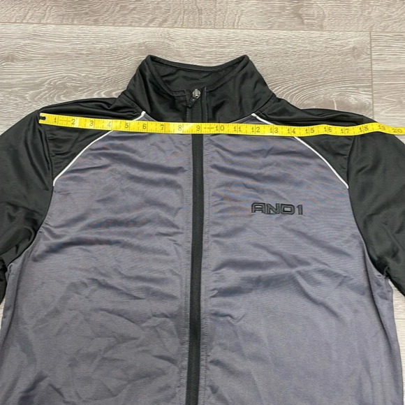 AND1 Basketball Full Zip Jacket Gray Black M - Picture 6 of 16